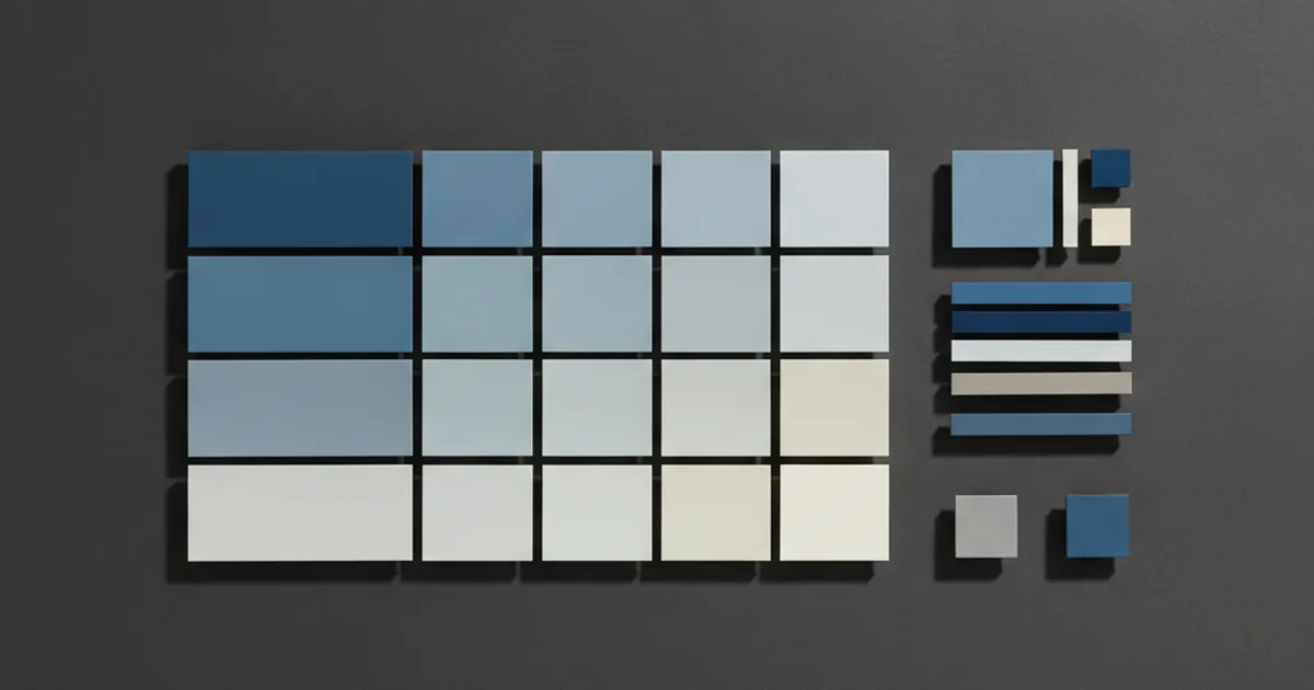 Systematic color token grid arranged on a dark background, representing a design system palette