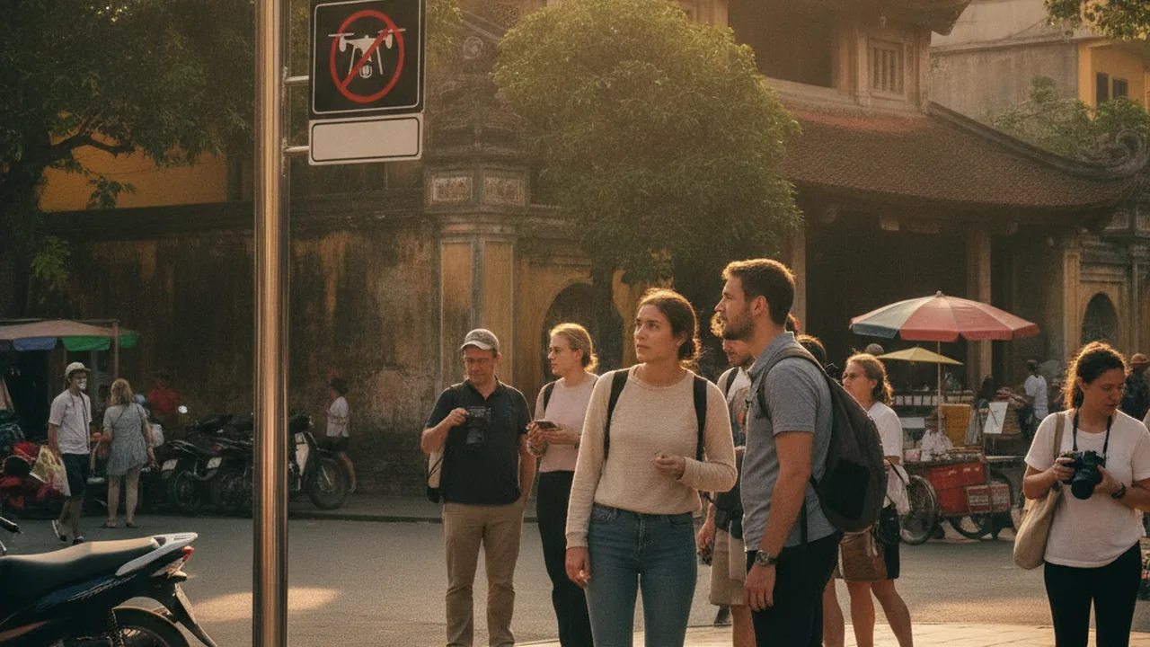 Tourists at a pagoda entrance in Vietnam — temple visiting rules