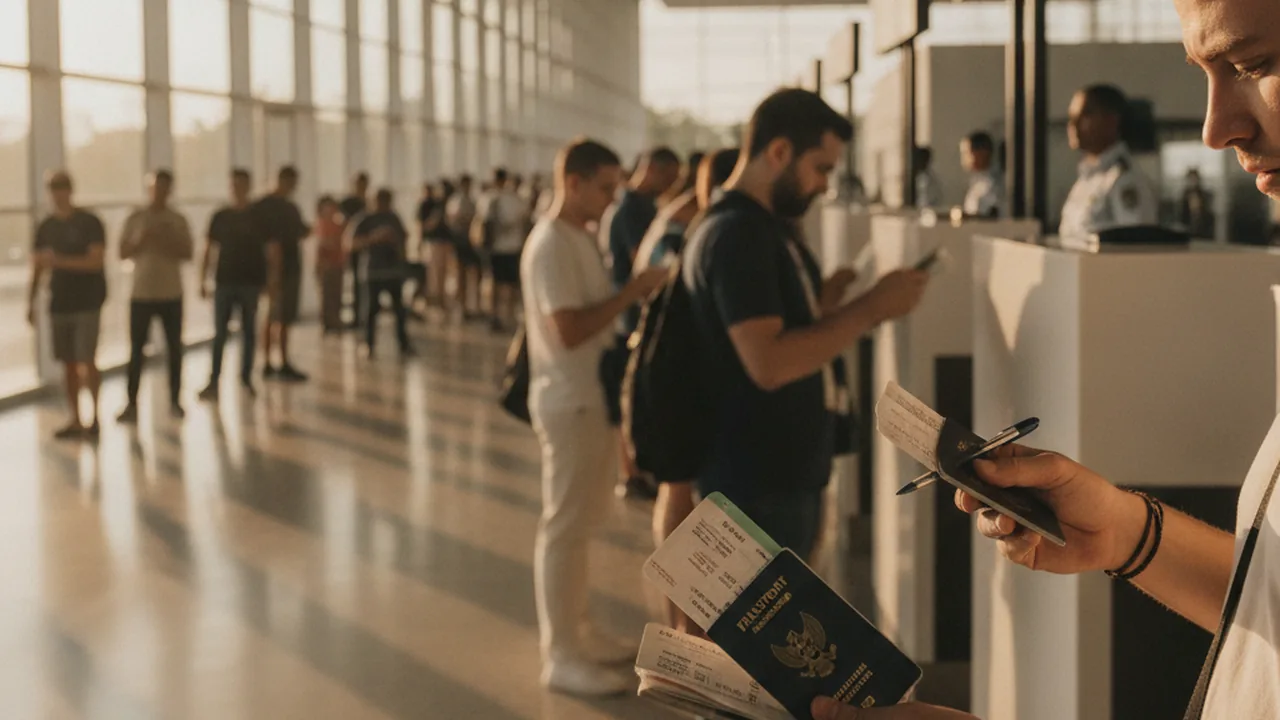 Visa on arrival counter at a Bali airport