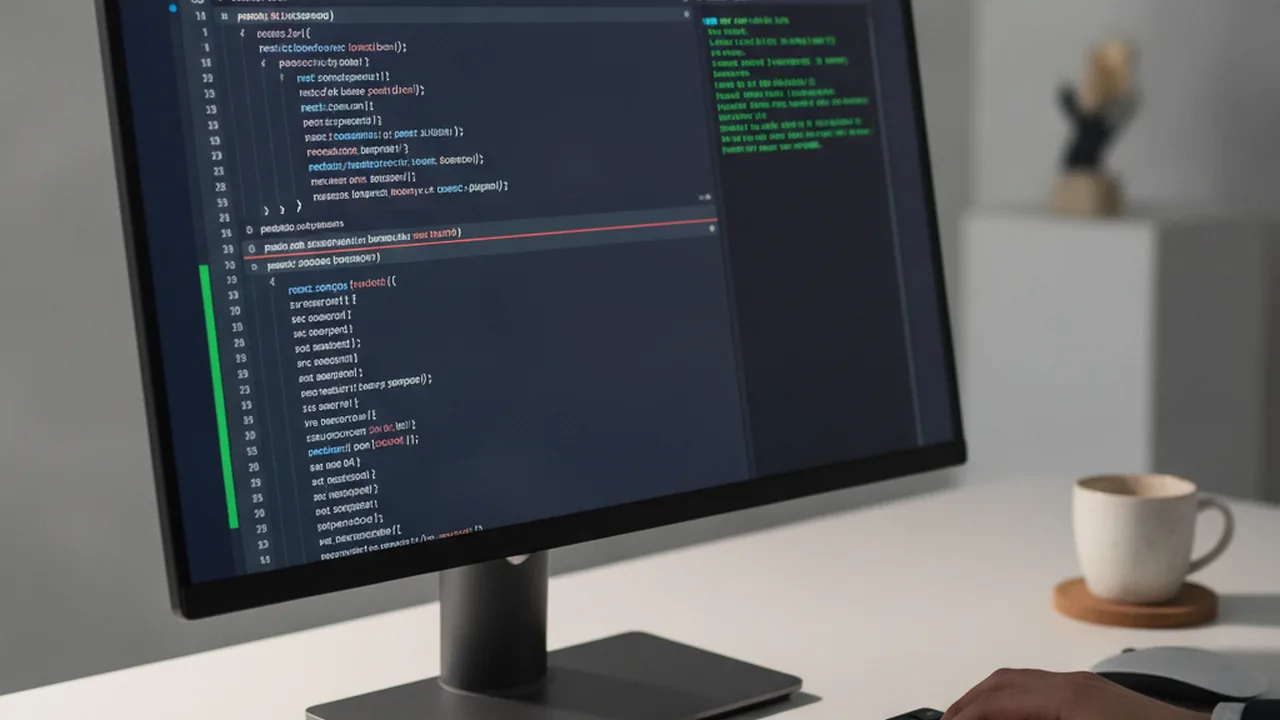 Code editor showing a security vulnerability highlight and patch update in a JavaScript project